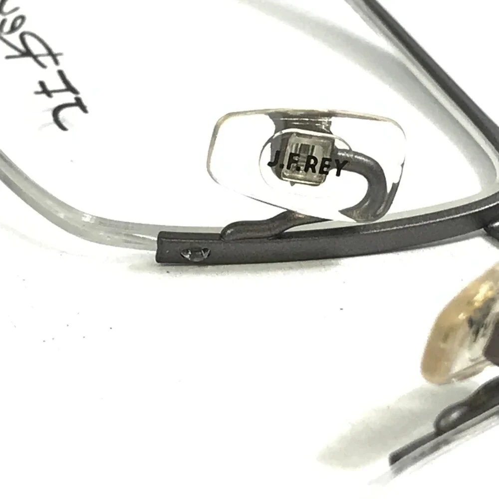 J.F. Rey Eyeglasses Frames JF2601 0505 Silver Ribbed Textured Half Rim 55-18-130